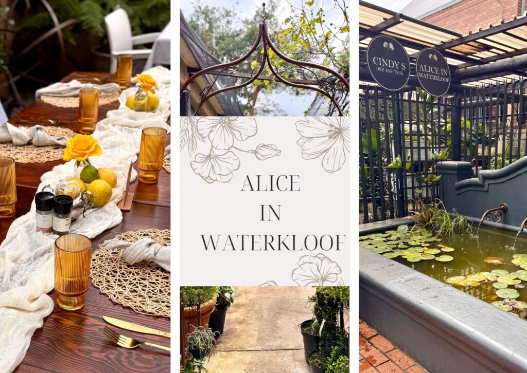 Alice in Waterkloof garden café experience in Pretoria